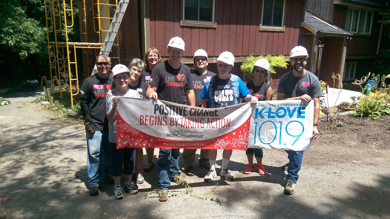 Michael McDowell swings a hammer for Indy Habitat for Humanity